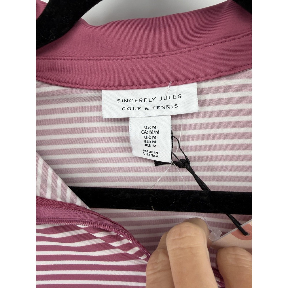 Sincerely Jules Golf Tennis Set Womens Medium Pink Collared Striped Top Skort - Picture 4 of 13